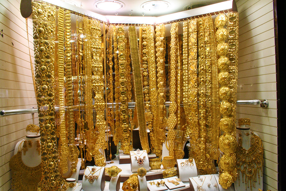 Ein Laden am Gold-Souk im Stadtteil Deira zeigt, warum der Name Programm ist